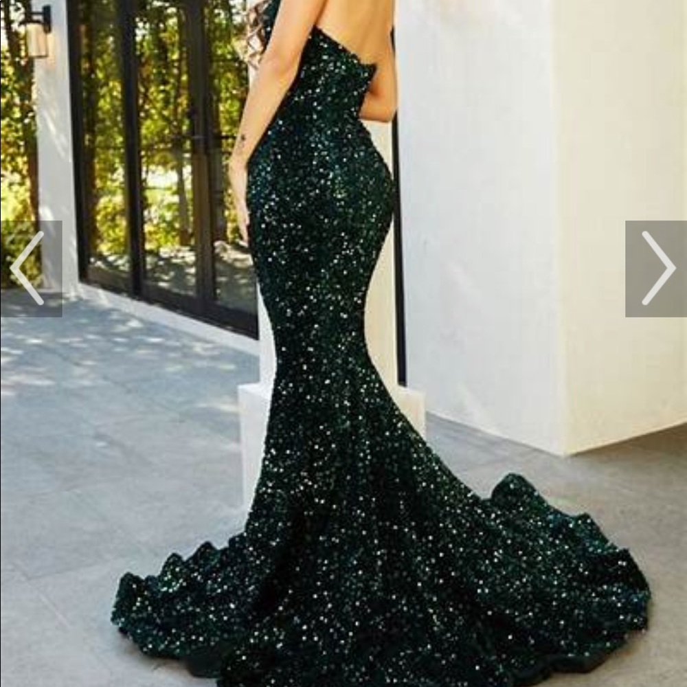 Portia & Scarlett hunter green dress sequin